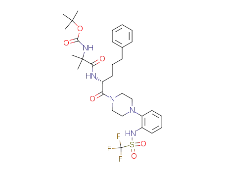 (1-Methyl-1-{(R)-4-phenyl-1-[4-(2-trifluoromethanesulfonylamino-phenyl)-piperazine-1-carbonyl]-butylcarbamoyl}-ethyl)-carbamic acid tert-butyl ester