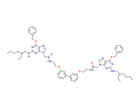 2-[6-Benzyloxy-2-(2-ethyl-hexylamino)-purin-9-yl]-N-{2-[3'-(2-{2-[6-benzyloxy-2-(2-ethyl-hexylamino)-purin-9-yl]-acetylamino}-ethoxy)-biphenyl-3-yloxy]-ethyl}-acetamide