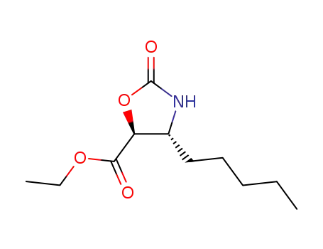 Molecular Structure of 184652-41-3 ((4R,5S)-ethyl 2-oxo-4-pentyloxazolidine-5-carboxylate)