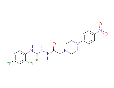 Molecular Structure of 204973-89-7 (4-(2,4-dichlorophenyl)-1-[4-(4-nitrophenyl)piperazineacetyl]thiosemicarbazide)