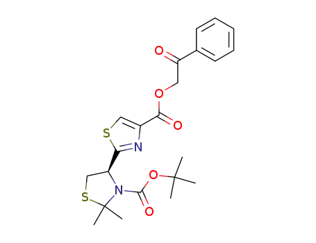 phenacyl (R)-2-(3-t-butoxycarbonyl-2,2-dimethylthiazolidin-4-yl)thiazole-4-carboxylate