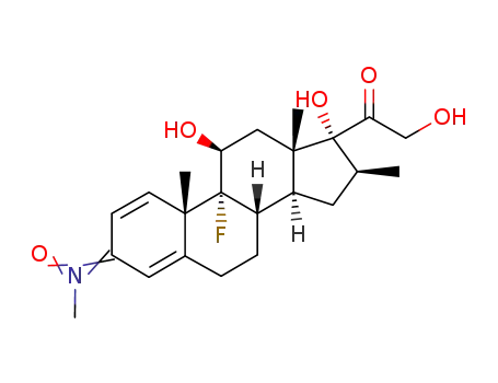 Molecular Structure of 84871-37-4 (9α-fluoro-11β,17α,21-trihydroxy-16β-methyl-3-methylimino-1,4-pregnadien-20-one N-oxide)