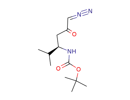 Molecular Structure of 207924-87-6 (tert-butyl (1R)-1-isopropyl-4-diazo-3-oxobutylcarbamate)
