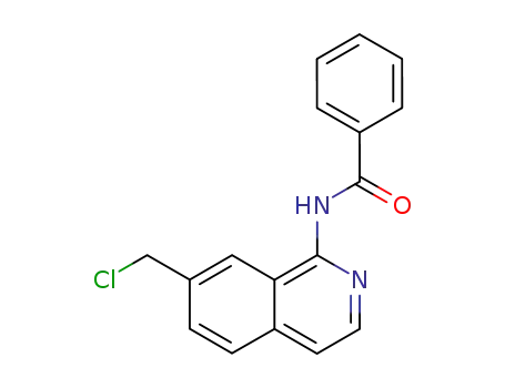 Molecular Structure of 862845-69-0 (BENZAMIDE, N-[7-(CHLOROMETHYL)-1-ISOQUINOLINYL]-)