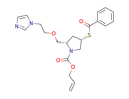 (2S,4S)-4-Benzoylsulfanyl-2-(2-imidazol-1-yl-ethoxymethyl)-pyrrolidine-1-carboxylic acid allyl ester