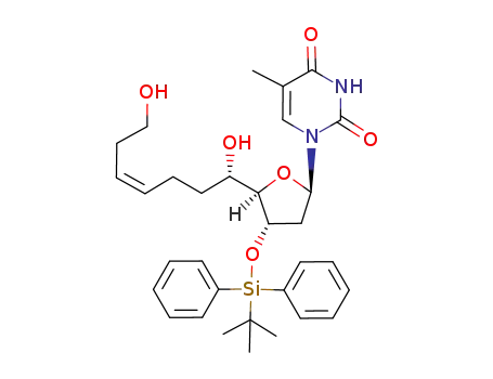 3'-O-(t-butyldiphenylsilyl)-(5S)'-C-(hex-3-ene-1-ol)-thymidine