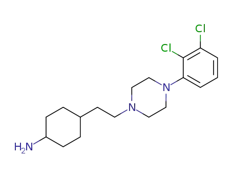 Molecular Structure of 791778-53-5 (Cyclohexanamine, 4-[2-[4-(2,3-dichlorophenyl)-1-piperazinyl]ethyl]-,
trans-)