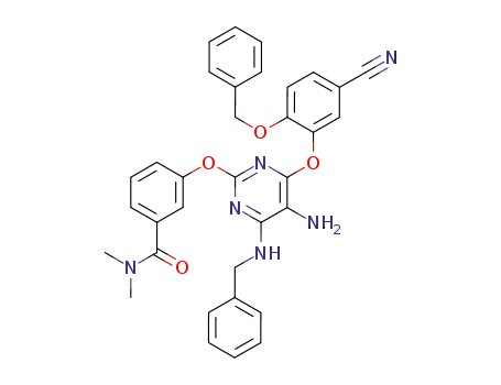 3-[5-Amino-4-benzylamino-6-(2-benzyloxy-5-cyano-phenoxy)-pyrimidin-2-yloxy]-N,N-dimethyl-benzamide