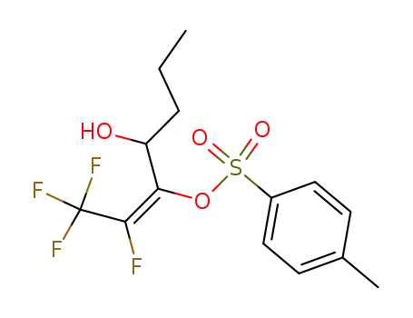 Molecular Structure of 212619-60-8 (Toluene-4-sulfonic acid 2-hydroxy-1-tetrafluoroeth-(Z)-ylidene-pentyl ester)