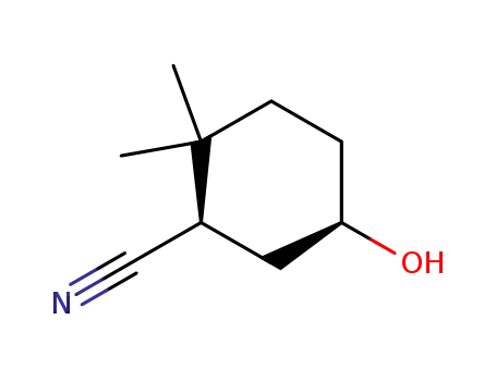Cyclohexanecarbonitrile, 5-hydroxy-2,2-dimethyl-, (1S,5R)- (9CI)