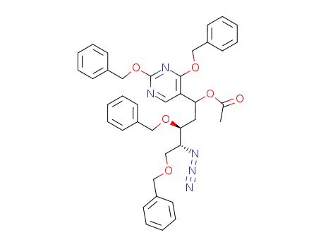 Acetic acid (3S,4R)-4-azido-3,5-bis-benzyloxy-1-(2,4-bis-benzyloxy-pyrimidin-5-yl)-pentyl ester