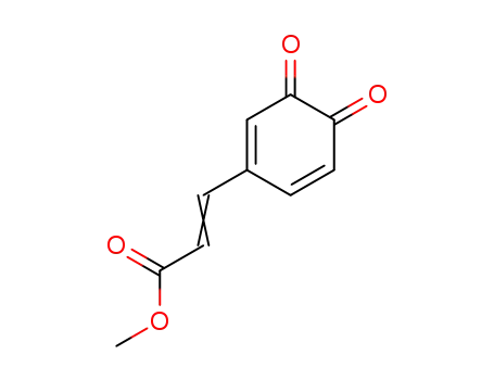 Molecular Structure of 1782-53-2 (2-Propenoic acid, 3-(3,4-dioxo-1,5-cyclohexadien-1-yl)-, methyl ester)