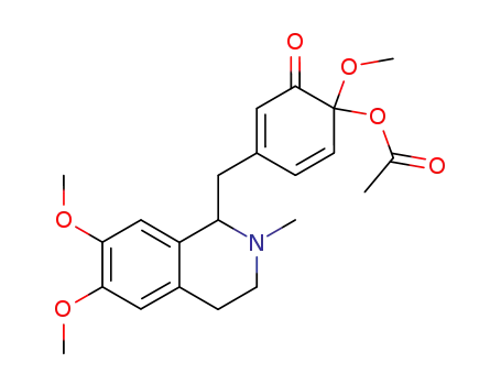 Molecular Structure of 93033-95-5 (2,4-Cyclohexadien-1-one,
6-(acetyloxy)-6-methoxy-3-[(1,2,3,4-tetrahydro-6,7-dimethoxy-2-methyl-
1-isoquinolinyl)methyl]-)