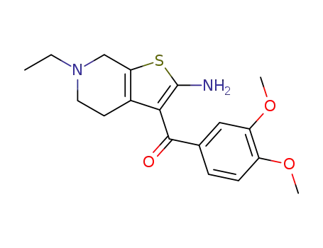 Molecular Structure of 179327-28-7 ((2-amino-6-ethyl-4,5,6,7-tetrahydro-thieno[2,3-<i>c</i>]pyridin-3-yl)-(3,4-dimethoxy-phenyl)-methanone)