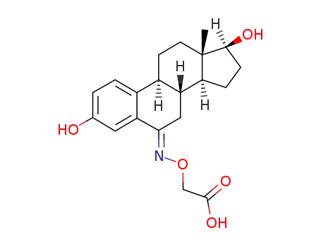 Molecular Structure of 35048-47-6 (1,3,5[10]-ESTRATRIENE-3,17-DIOL-6-ONE 6-[O-CARBOXYMETHYL]OXIME)