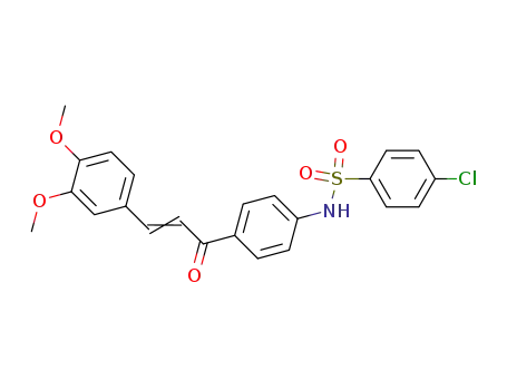 Molecular Structure of 174367-27-2 (Benzenesulfonamide,
4-chloro-N-[4-[3-(3,4-dimethoxyphenyl)-1-oxo-2-propenyl]phenyl]-)