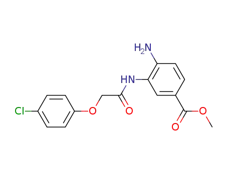 Molecular Structure of 174533-62-1 (4-Amino-3-[2-(4-chloro-phenoxy)-acetylamino]-benzoic acid methyl ester)