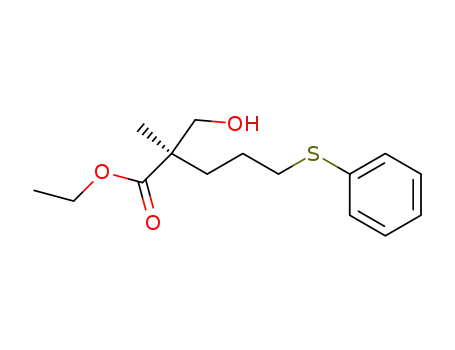 Pentanoic acid, 2-(hydroxymethyl)-2-methyl-5-(phenylthio)-, ethyl ester,
(R)-