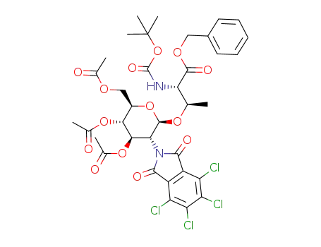(2S,3R)-2-tert-Butoxycarbonylamino-3-[(2R,3R,4R,5S,6R)-4,5-diacetoxy-6-acetoxymethyl-3-(4,5,6,7-tetrachloro-1,3-dioxo-1,3-dihydro-isoindol-2-yl)-tetrahydro-pyran-2-yloxy]-butyric acid benzyl ester