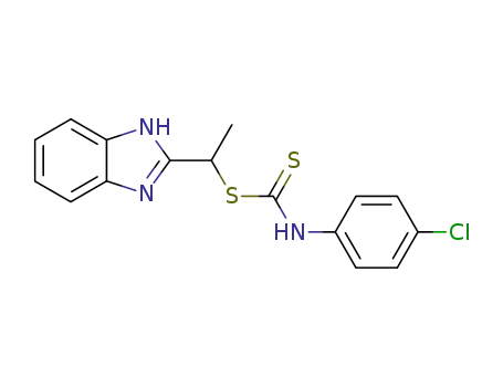 (4-chloro-phenyl)-dithiocarbamic acid 1-(1<i>H</i>-benzoimidazol-2-yl)-ethyl ester