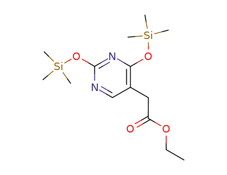 (2,4-bis-trimethylsilanyloxy-pyrimidin-5-yl)-acetic acid ethyl ester