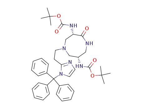 {7-<i>tert</i>-butoxycarbonylamino-6-oxo-1-[2-(1-trityl-1<i>H</i>-imidazol-2-yl)-ethyl]-[1,5]diazocan-3-yl}-carbamic acid <i>tert</i>-butyl ester