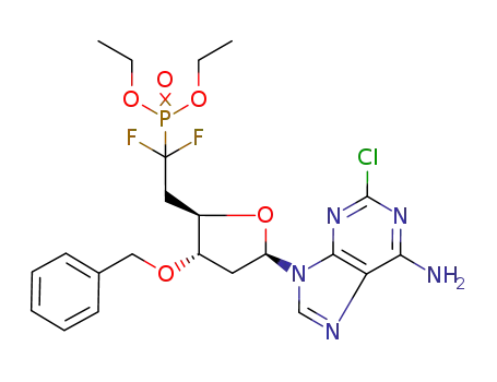 {2-[(2R,3S,5R)-5-(6-Amino-2-chloro-purin-9-yl)-3-benzyloxy-tetrahydro-furan-2-yl]-1,1-difluoro-ethyl}-phosphonic acid diethyl ester