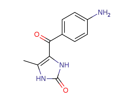 Molecular Structure of 173375-23-0 (4-(4-Aminobenzoyl)-1,3-dihydro-5-methyl-3H-imidazol-2-one)