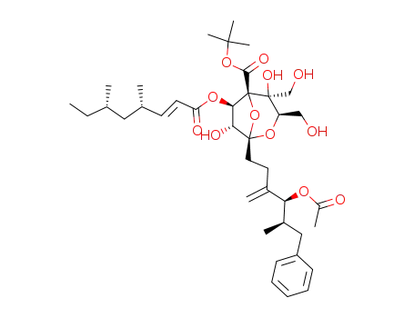 (1S,3R,4S,5R,6R,7R)-1-((4S,5R)-4-Acetoxy-5-methyl-3-methylene-6-phenyl-hexyl)-6-((E)-(4S,6S)-4,6-dimethyl-oct-2-enoyloxy)-4,7-dihydroxy-3,4-bis-hydroxymethyl-2,8-dioxa-bicyclo[3.2.1]octane-5-carboxylic acid tert-butyl ester