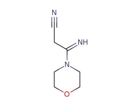 Molecular Structure of 54503-98-9 (Morpholine,  4-(2-cyano-1-iminoethyl)-  (9CI))