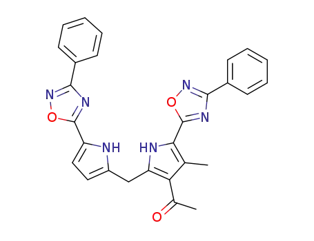1-{4-Methyl-5-(3-phenyl-[1,2,4]oxadiazol-5-yl)-2-[5-(3-phenyl-[1,2,4]oxadiazol-5-yl)-1H-pyrrol-2-ylmethyl]-1H-pyrrol-3-yl}-ethanone