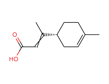 Molecular Structure of 51373-21-8 ((E)-3-[(R)-4-Methyl-3-cyclohexen-1-yl]-2-butenoic acid)