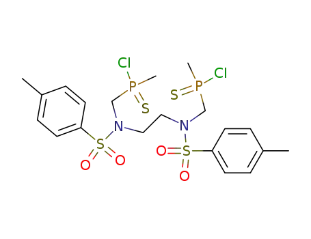 Molecular Structure of 194871-15-3 (Phosphinothioic chloride,
[1,2-ethanediylbis[[[(4-methylphenyl)sulfonyl]imino]methylene]]bis[methyl
-)