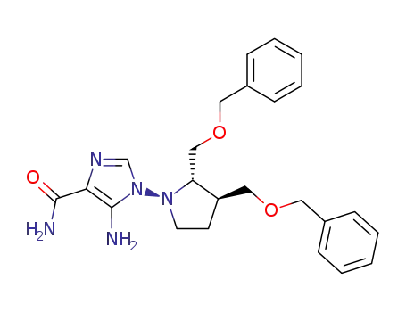 5-Amino-1-((1R,2S,3S)-2,3-bis-benzyloxymethyl-pyrrolidin-1-yl)-1H-imidazole-4-carboxylic acid amide