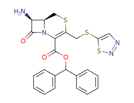 (6S,7S)-7-Amino-8-oxo-3-([1,2,3]thiadiazol-5-ylsulfanylmethyl)-4-thia-1-aza-bicyclo[4.2.0]oct-2-ene-2-carboxylic acid benzhydryl ester
