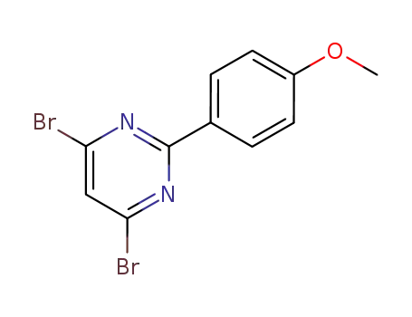 Molecular Structure of 83217-50-9 (4,6-DIBROMO-2-(4-METHOXYPHENYL)PYRIMIDINE)