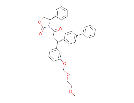 2-Oxazolidinone,
3-[(3R)-3-[1,1'-biphenyl]-4-yl-3-[3-[(2-methoxyethoxy)methoxy]phenyl]-1-
oxopropyl]-4-phenyl-, (4S)-