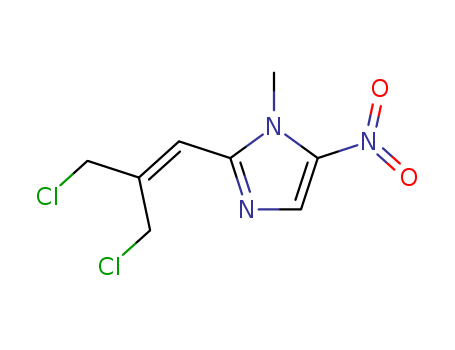 Molecular Structure of 177937-86-9 (1H-Imidazole, 2-[3-chloro-2-(chloromethyl)-1-propenyl]-1-methyl-5-nitro-)