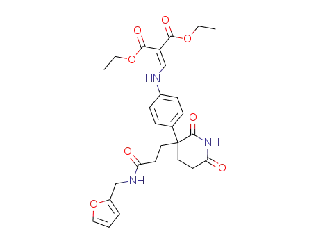 2-{[4-(3-{2-[(Furan-2-ylmethyl)-carbamoyl]-ethyl}-2,6-dioxo-piperidin-3-yl)-phenylamino]-methylene}-malonic acid diethyl ester