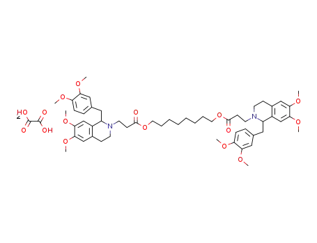 Molecular Structure of 81165-44-8 (3-[1-(3,4-Dimethoxy-benzyl)-6,7-dimethoxy-3,4-dihydro-1H-isoquinolin-2-yl]-propionic acid 8-{3-[1-(3,4-dimethoxy-benzyl)-6,7-dimethoxy-3,4-dihydro-1H-isoquinolin-2-yl]-propionyloxy}-octyl ester; compound with oxalic acid)