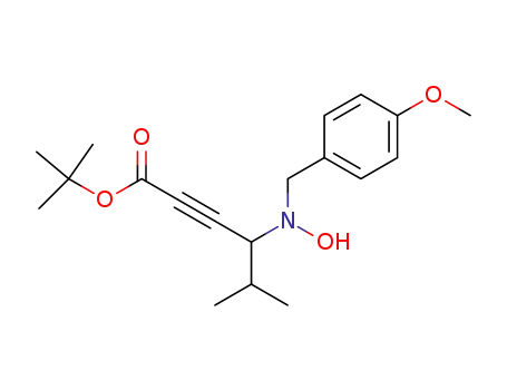 Molecular Structure of 227804-43-5 (4-[hydroxy-(4-methoxy-benzyl)-amino]-5-methyl-hex-2-ynoic acid <i>tert</i>-butyl ester)