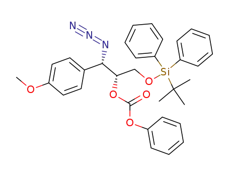 Carbonic acid (1R,2S)-2-azido-1-(tert-butyl-diphenyl-silanyloxymethyl)-2-(4-methoxy-phenyl)-ethyl ester phenyl ester