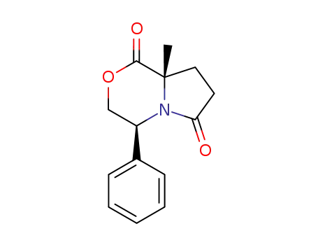 Molecular Structure of 244127-80-8 ((4S,8aS)-8a-methyl-4-phenyltetrahydro-pyrrolo[2,1c][1,4]oxazine-1,6-dione)