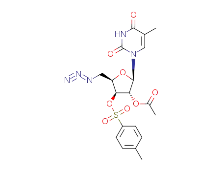 1-(2-O-acetyl-5-azido-5-deoxy-3-O-p-toluenesulfonyl-β-D-xylofuranosyl)thymine