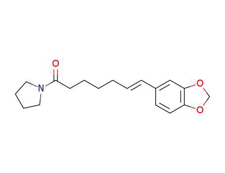 Molecular Structure of 117137-66-3 (Pyrrolidine, 1-[7-(1,3-benzodioxol-5-yl)-1-oxo-6-heptenyl]-, (E)-)