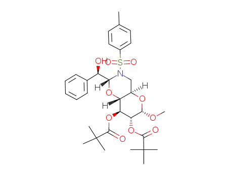 2,2-Dimethyl-propionic acid (2R,4aR,6S,7R,8S,8aR)-7-(2,2-dimethyl-propionyloxy)-2-((R)-hydroxy-phenyl-methyl)-6-methoxy-3-(toluene-4-sulfonyl)-octahydro-pyrano[2,3-e][1,3]oxazin-8-yl ester
