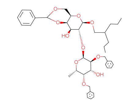 (4aR,6R,7R,8S,8aR)-7-((2S,3S,4R,5S,6S)-3,5-Bis-benzyloxy-4-hydroxy-6-methyl-tetrahydro-pyran-2-yloxy)-2-phenyl-6-(2-propyl-pentyloxy)-hexahydro-pyrano[3,2-d][1,3]dioxin-8-ol
