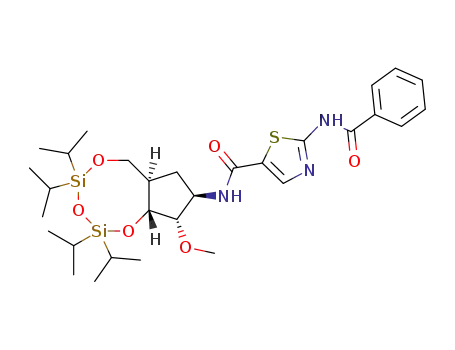 2-Benzoylamino-thiazole-5-carboxylic acid ((2R,3S,3aR,9aR)-5,5,7,7-tetraisopropyl-3-methoxy-hexahydro-4,6,8-trioxa-5,7-disila-cyclopentacycloocten-2-yl)-amide