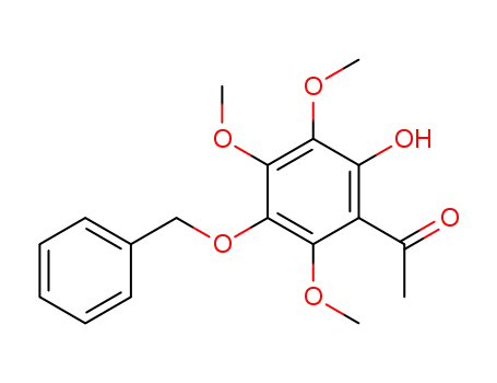 Molecular Structure of 76844-54-7 (Ethanone, 1-[2-hydroxy-3,4,6-trimethoxy-5-(phenylmethoxy)phenyl]-)