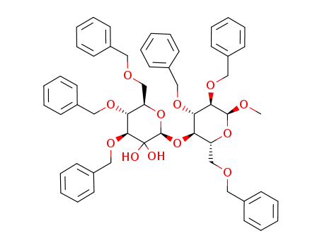 (2S,4S,5R,6R)-4,5-Bis-benzyloxy-6-benzyloxymethyl-2-((2R,3R,4S,5R,6S)-4,5-bis-benzyloxy-2-benzyloxymethyl-6-methoxy-tetrahydro-pyran-3-yloxy)-dihydro-pyran-3,3-diol